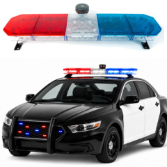 kit Giroflex e estrobo completo viatura vermelho e azul com sirene integrada 12v